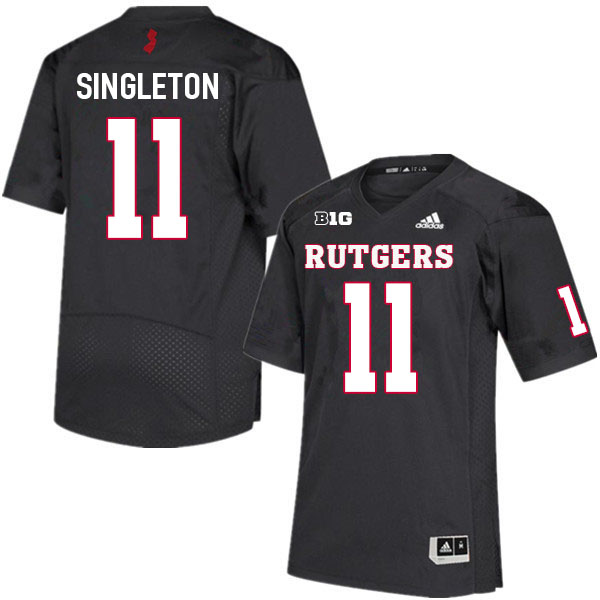 Men #11 Drew Singleton Rutgers Scarlet Knights College Football Jerseys Sale-Black